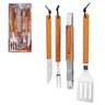 kit churrasco garfo faca espatula pegador em madeira 719u