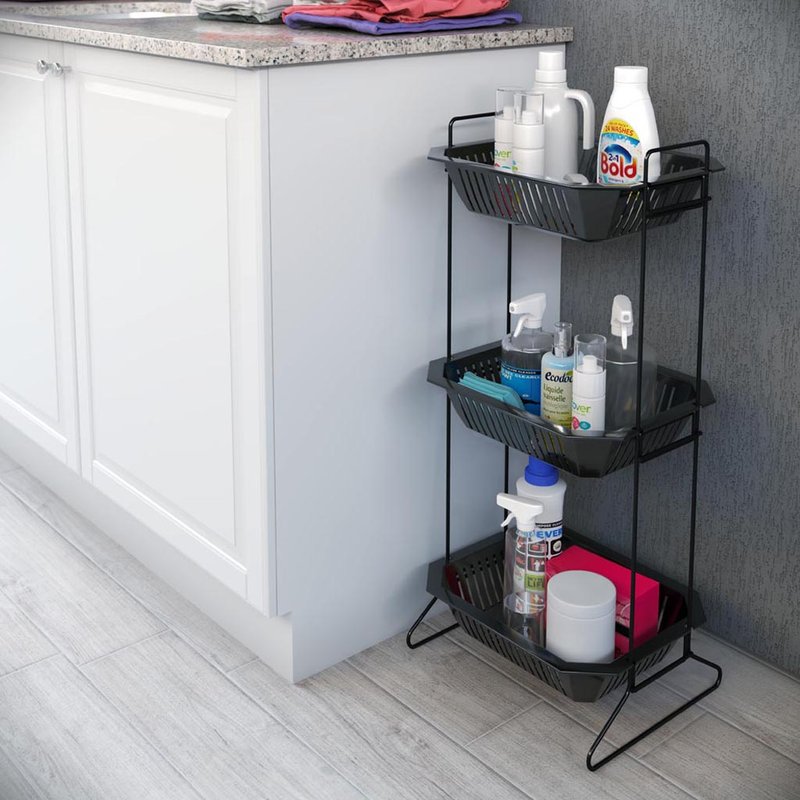 ambientada fruteira organizador com cesto plastico 3 andares 40101p