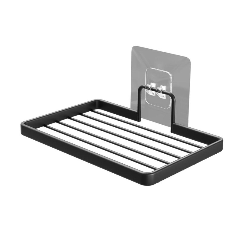 suporte sabonete de parede com adesivo preto stolf 39201p